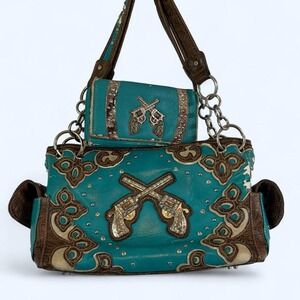 Western Embellished Montana West Handbag and Matching Purse McBling Rodeo Queen